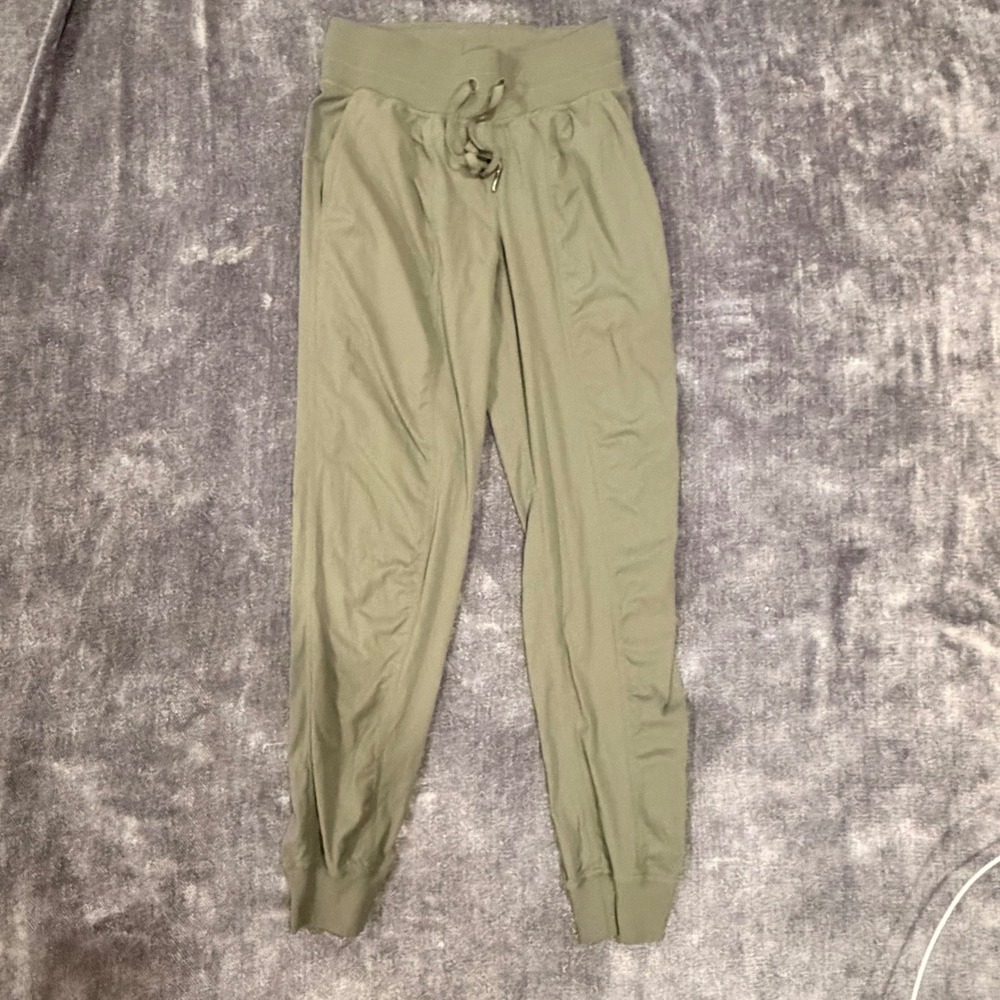 Lululemon Dance Studio Jogger Pants Sage Green Olive High Rise Ribbed Waist Sz 6